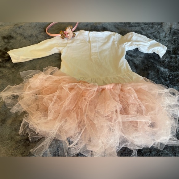 Bundle of 3: NWOT headband + NWOT mauve tutu skirt + Mayoral shirt, size 6-12M - Picture 9 of 11